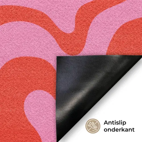 Abstract - Patroon - Rood - Roze - Minimalistisch Deurmat klein -antislip_NL