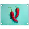 Chilipepers - Geverfd - Rood tuinposter los doek klein -3d