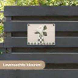 Vaas - Geruit - Groen - Bloem tuinposter los doek klein -sfeer3