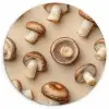 Kastanje Champignons - Beige Wandcirkel kunststof plaat 5mm dik klein -3d
