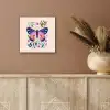 Bloemen - Bladeren - Vlinder - Kleurrijk aluminium wit klein -sfeer4