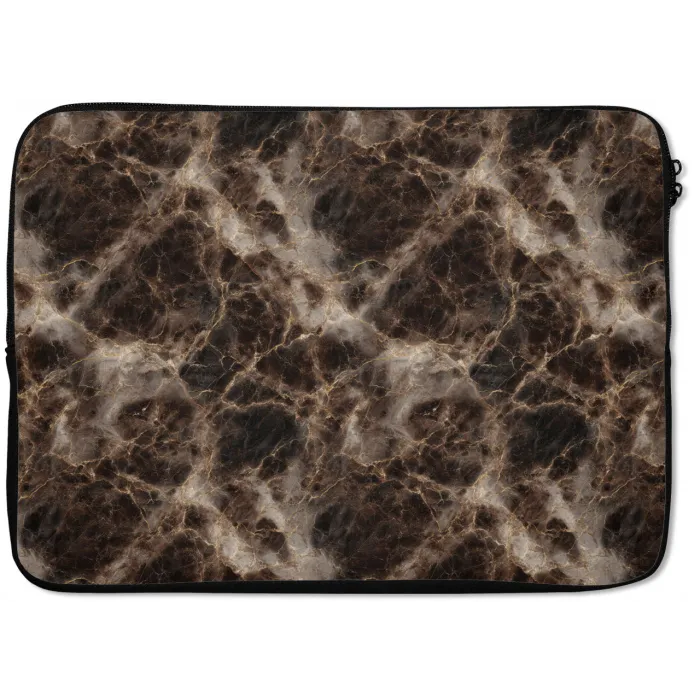 Bruin - Goud - Marmer laptophoes neopreen klein 279 -zkaufland3dotto