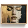 Abstract - Goud - Gezicht - Lippen Dienblad Rechthoek middel -z3d_shopping