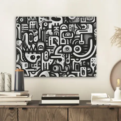 Symbolen - Abstract - Grafisch - Zwart PET vilt klein -sfeer1