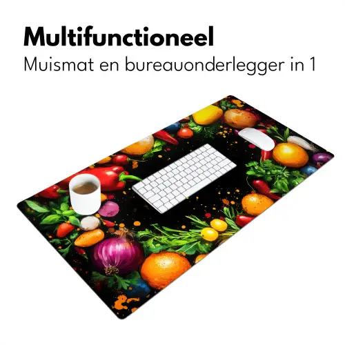 Groente - Graffiti - Kleurrijk - Koken - Abstract Muismat XXL klein -sfeer4