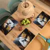Luipaard - Oranje - Wit - Gras Placemat vinyl groot -zzsfeer5_Kitchenyeah-website