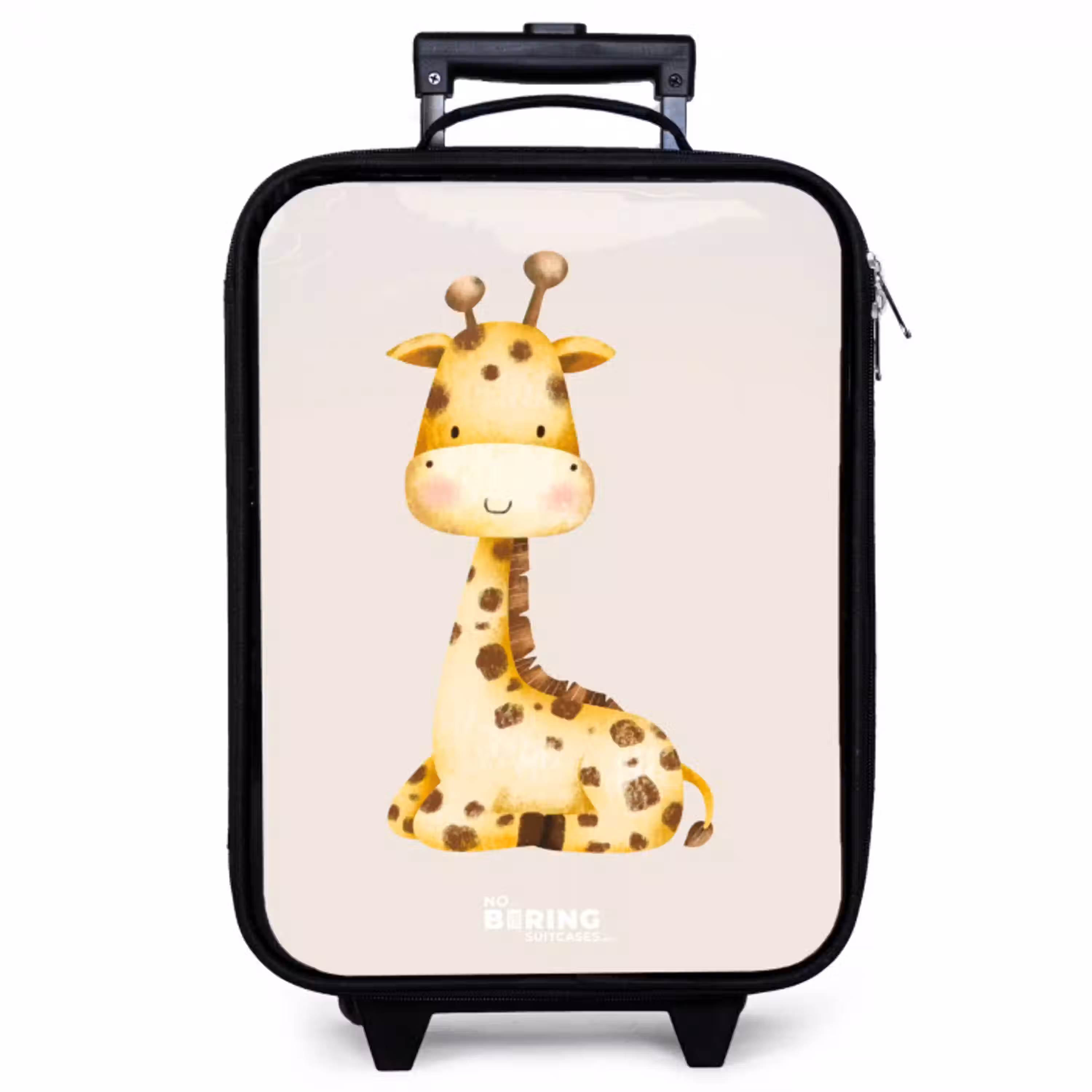 Liggende giraffe illustratie op beige achtergrond Kinderkoffer - Zwart klein -zzz_website3d