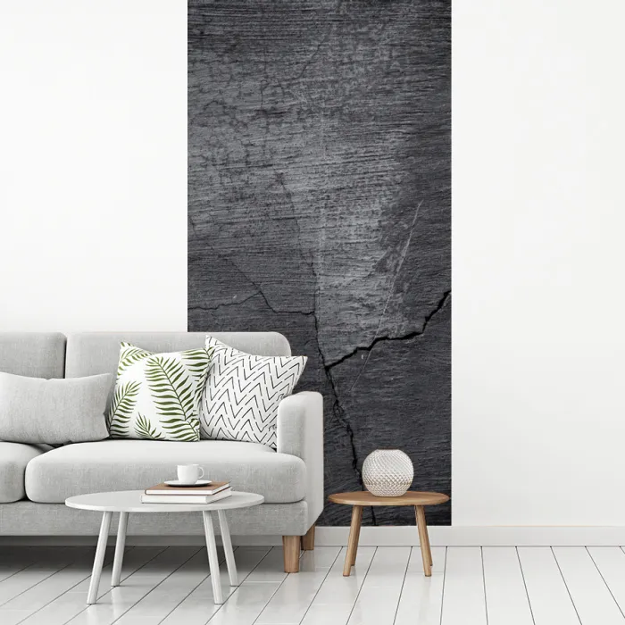 Beton - Zwart - Scheur fotobehang vinyl groot -woonkamer