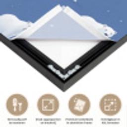IJsbeer - Patroon - Blauw Textielframe zwart klein 947 -USP_feed_closeupNL