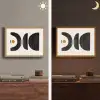Abstract - Halve cirkel - Kunst - Zwart wit Light Box met batterij (Wandlamp) middel -sfeer3