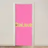 Roze - Groene Bonjour - art-deco deurposter klein -3d_beige