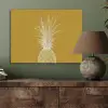 Lijnillustratie - Ananas - Bladkroon - Okergeel PET vilt klein -sfeer2