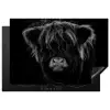 Schotse hooglander - Zwart Inductie beschermer vinyl 3mm klein -3d