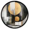 Abstract - Goud - Zilver - Vormen - Aesthetic - Modern Fotolijst rond zonder passe partout klein -3d