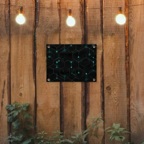 Gaming - Netwerk - Blauw - Punten - Patroon tuinposter los doek klein -sfeer1