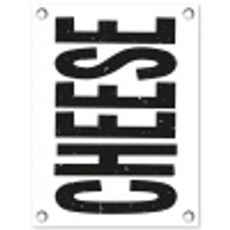 Zwart - Vintage - Cheese - Japandi tuinposter los doek klein -3d
