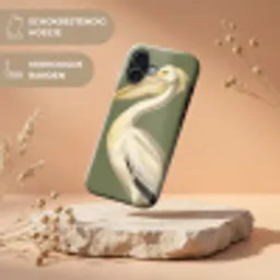 Pelikaan - Wit - Vogel - Klassiek - Natuur Toughcase MagSafe Apple iPhone 17 klein -USP_RandenV_NL