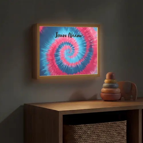 Spiraal - Roze - Blauw Light Box met batterij (Wandlamp kind) middel -sfeer5_kind
