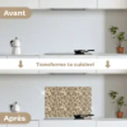 Giraf - Patroon - Beige - Bruin keuken achterwand spatscherm klein 900 -voor_na_FR
