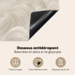 Lijnen - Waaier - Beige Inductie beschermer vinyl 3mm middel 274 -usfeer4_FR