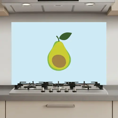 Avocado - Illustratie - Groene - Vrucht keuken achterwand spatscherm klein -3d_website
