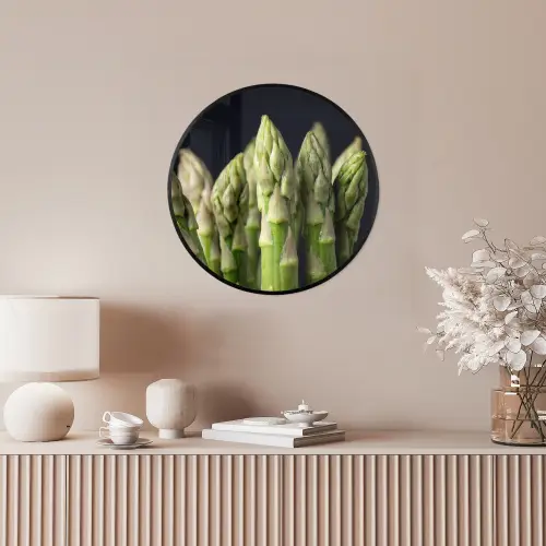 Asperges - Groen - Zwart Fotolijst rond zonder passe partout klein -sfeer3