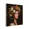 Portret - Vrouw - Bloemen aluminium wit klein -3d