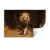 Leeuw - Geschilderd - Abstract - Goud Muursticker klein -3d