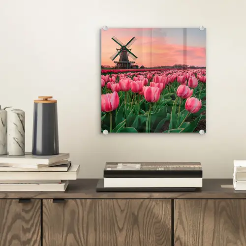 Tulpen - Molen - Nederland plexiglas 5mm klein -sfeer1