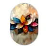 Bloem - Abstract - Kleurrijk - Bladeren Wandcirkel Ovaal Forex klein -3d