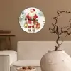 Kerstman- Winter - Sneeuw - Wit - Rood Wandcirkel kunststof plaat 5mm dik klein -sfeer1