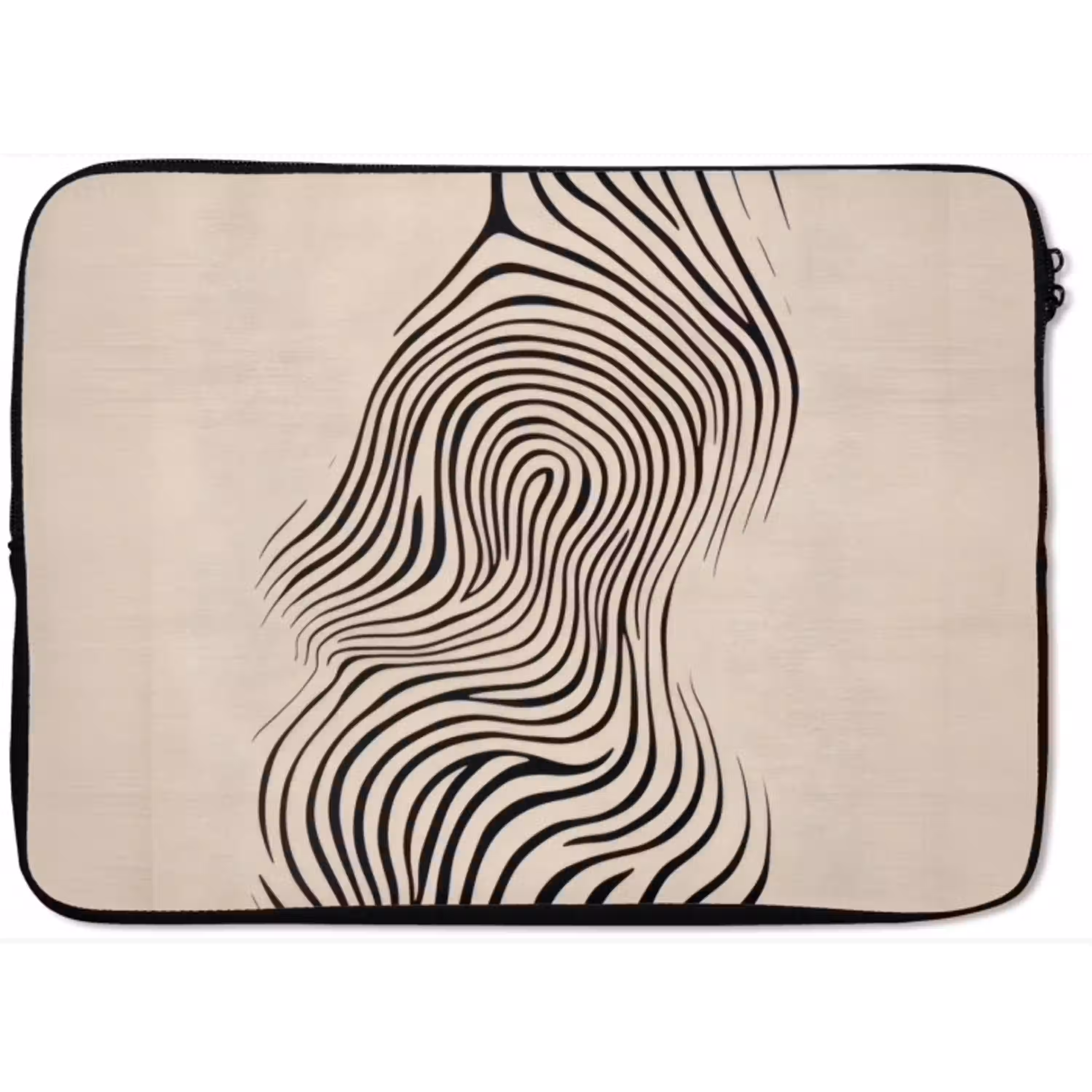 Lijnen - Abstract - Golvend - Zwart laptophoes neopreen klein -zkaufland3dotto