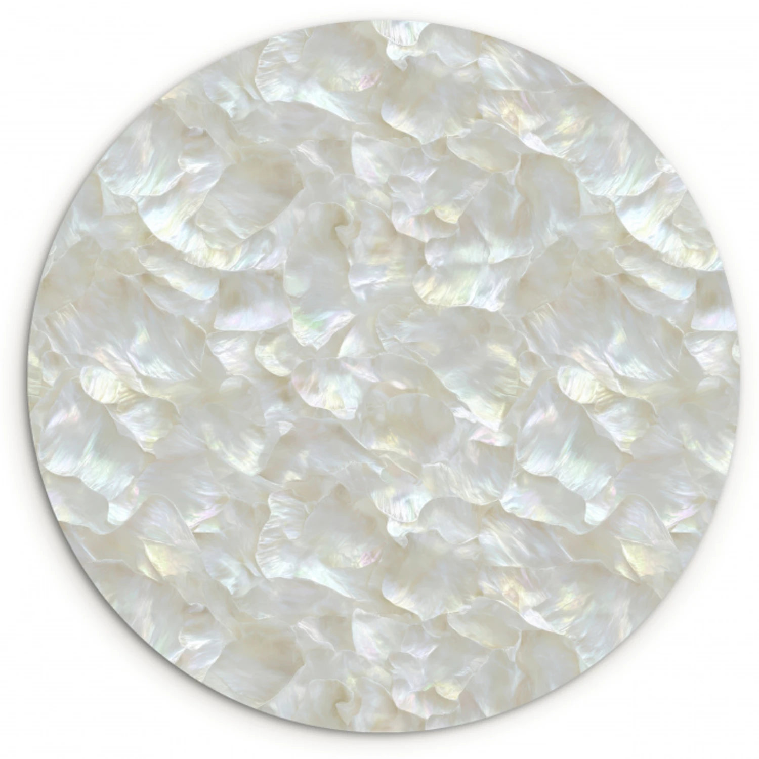 Parelmoerglans - Wit - Schelp Wandcirkel kunststof plaat 5mm dik klein 188 -3d