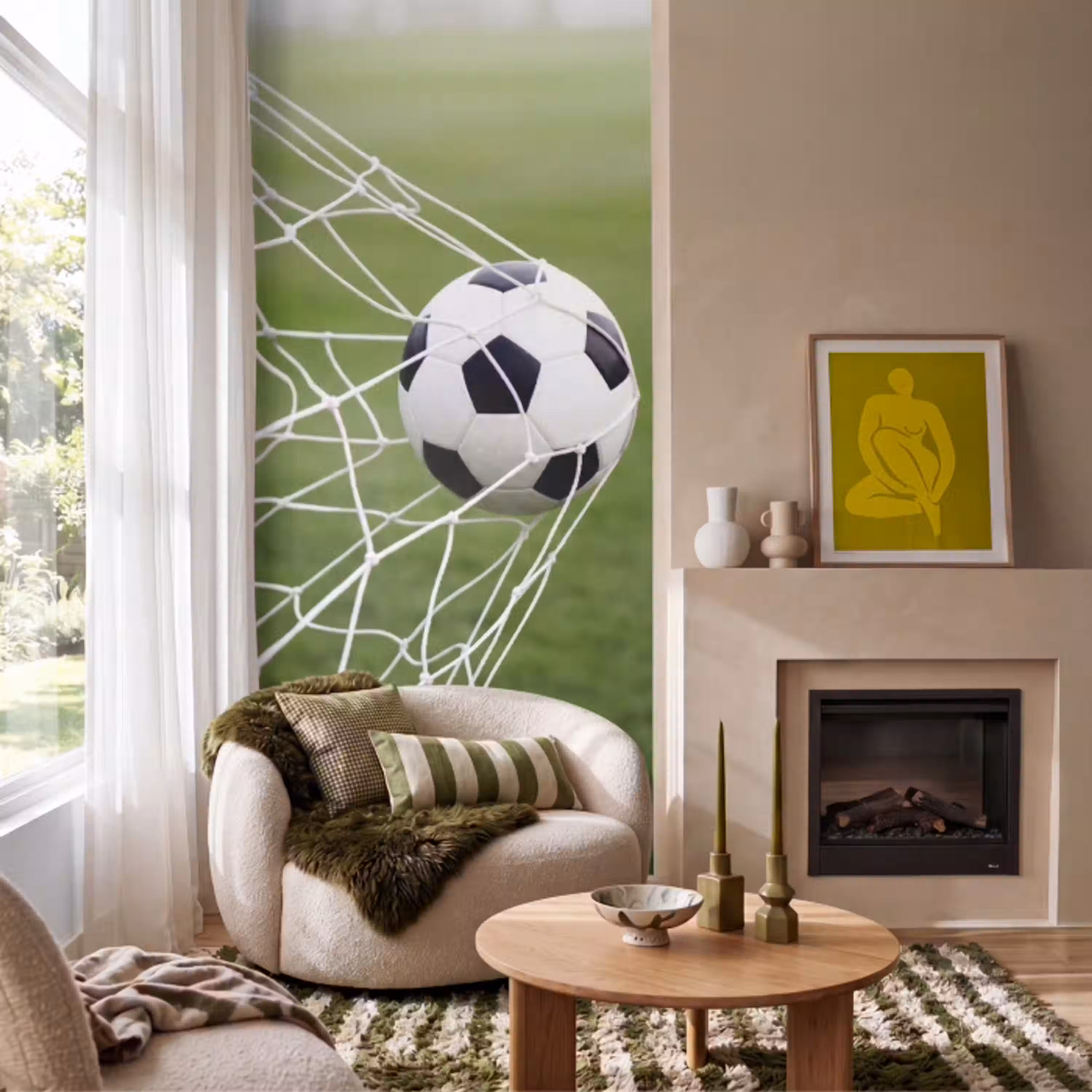 Voetbal - Goal - Net - Sport Behang Vlies klein -sfeer2