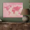 Wereldkaart - Roze - Vaag PET vilt klein -sfeer2