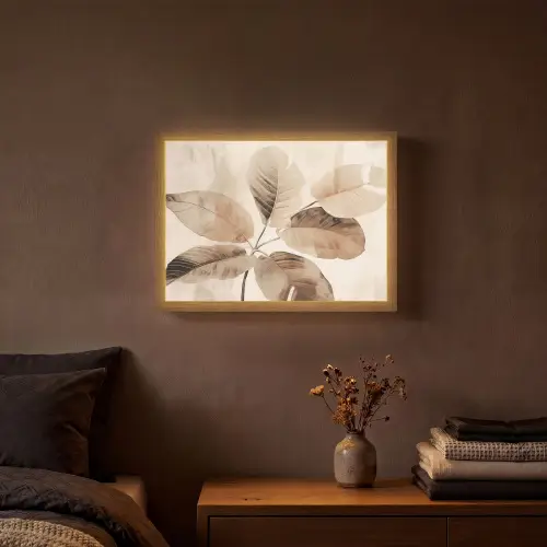 Gedroogde plant - Natuur - Bruin - Planten Light Box met batterij (Wandlamp) middel -sfeer4
