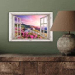 Bergen - Landschap - Doorkijk - Bloemen - Avond - Roze aluminium wit klein -sfeer2