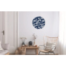 Botanisch - Patroon - Blauw Wandcirkel aluminium klein 190 -woonkamer
