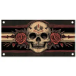 Schedel - Rozen - Gotisch tuinposter los doek klein -3d