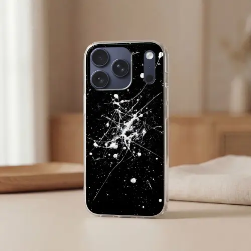 Verfspatten - Wit - Abstract - Explosie Telefoonhoesje iPhone 17 Pro klein -sfeer2