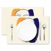 Minimalistisch - Gezicht - Hand - Oranje - Blauw Placemat vinyl groot -zzsfeer2_Kitchenyeah-website