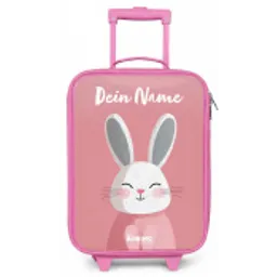 Konijn - Blosje - Stippen - Roze Kinderkoffer - Roze klein -zz3dotto