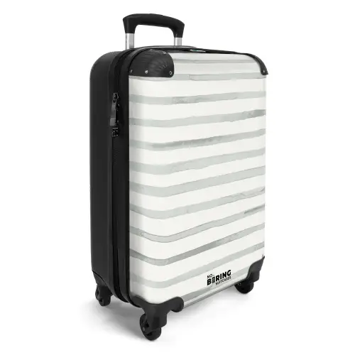 Grijze aquarelstrepen op wit NBS - Handbagage koffer - Kinderen Unisex middel -productfoto_3d