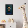 Vrouw - Vlinder - Bril - Blauw - Modern - Portret fotolijst zwart zonder passe partout klein -usfeer4_kinderkamer