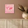 Wereldkaart - Roze - Vaag aluminium wit klein -sfeer4