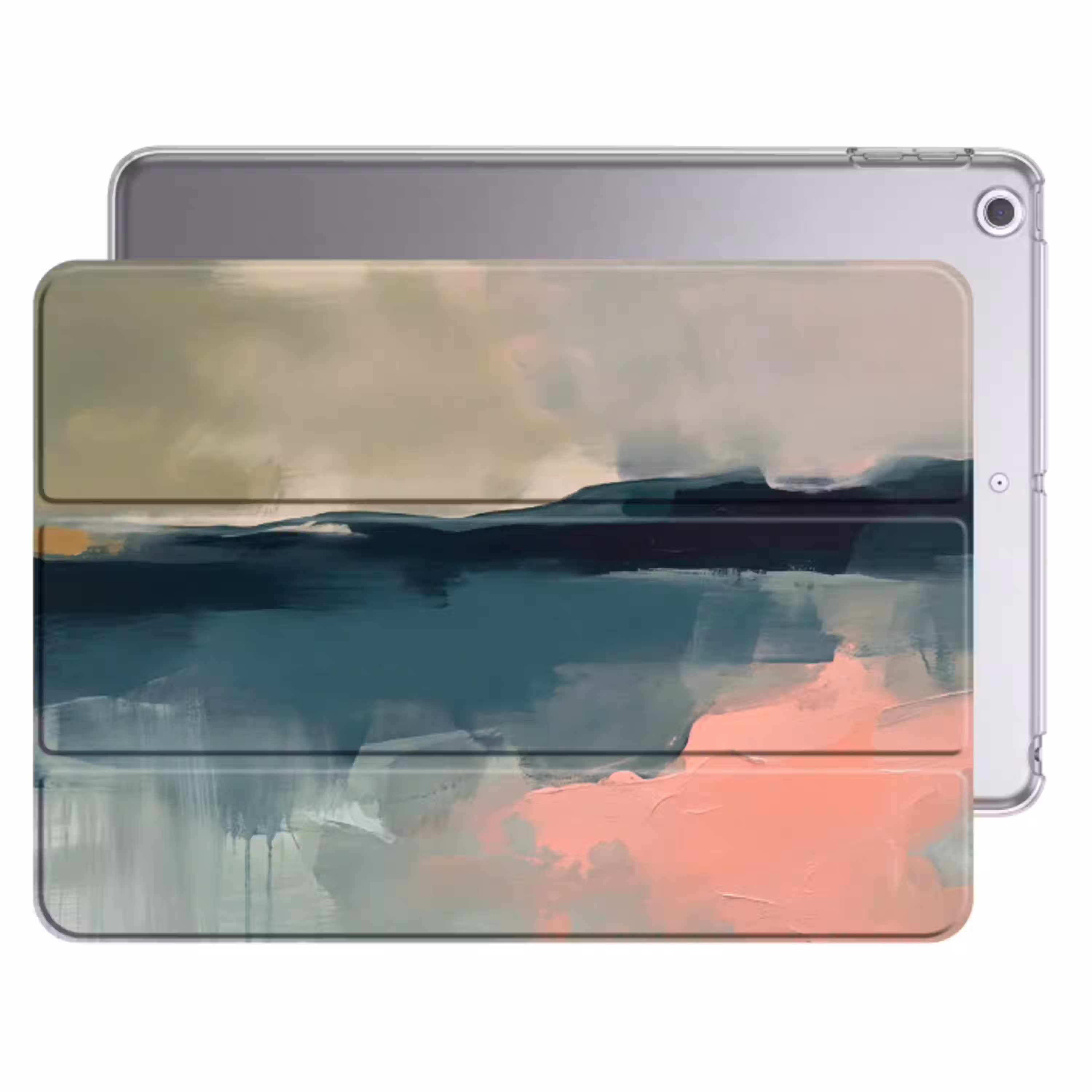 Abstract - Landschap - Kunst - Modern - Groen - Blauw Apple iPad 2017 middel -threedimensional_3d_global