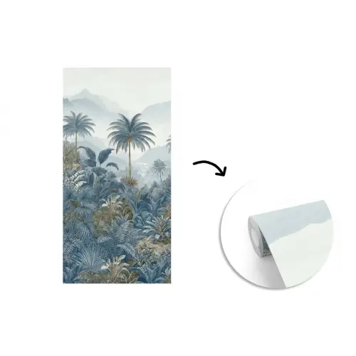 Jungle - Landschap - Blauw fotobehang vinyl groot -3d