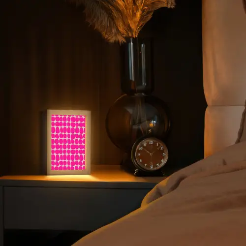 Stippen - Patroon - Roze Light Box met kabel (Tafellamp) klein 925 -sfeer1