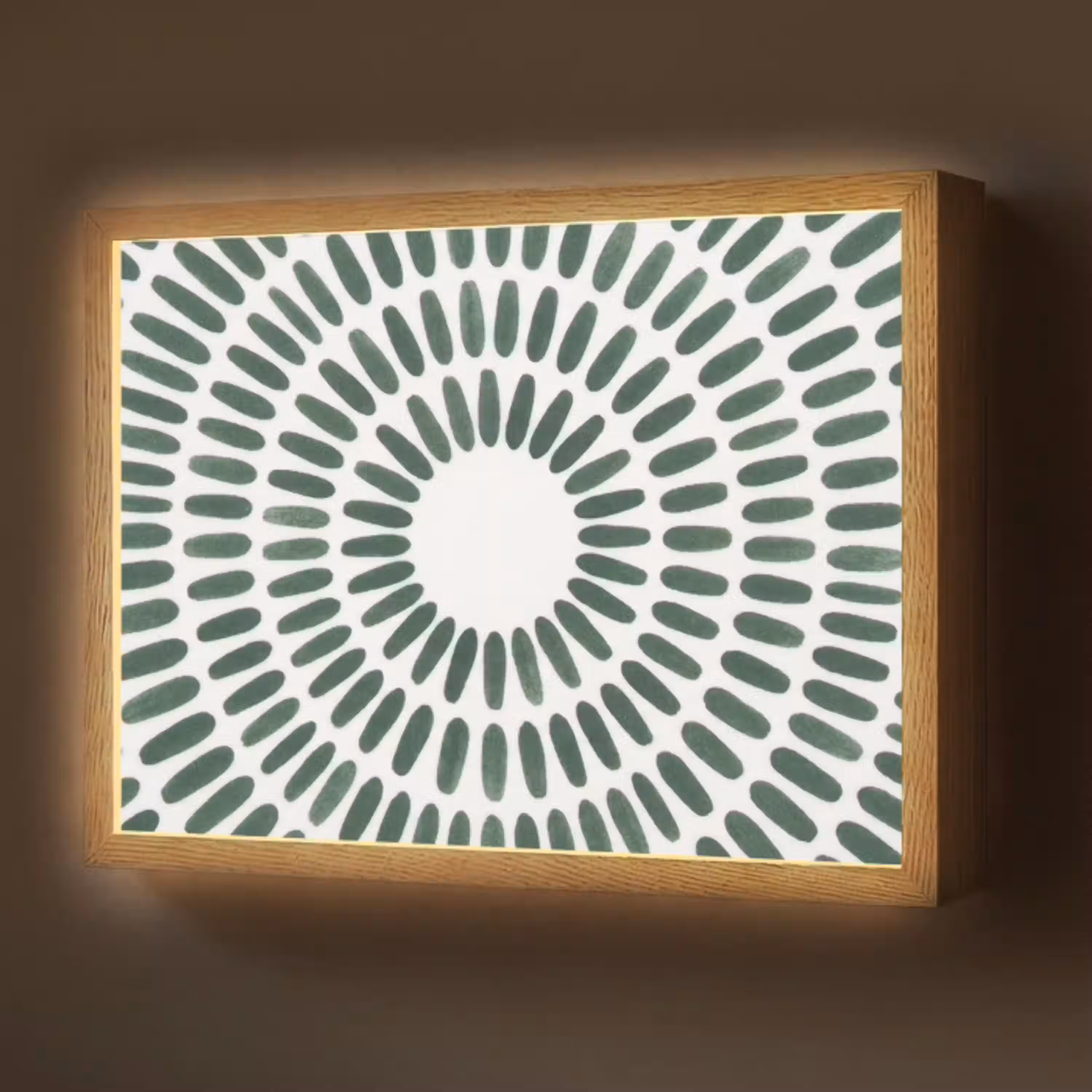 Abstract - Cirkel - Patroon - Modern - Groen Light Box met batterij (Wandlamp) middel -z3d_website