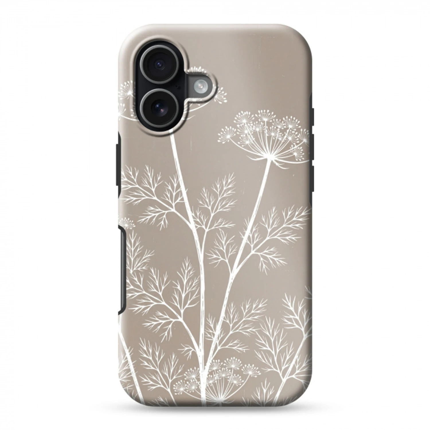 Grafisch - Fluitenkruid - Taupe Toughcase MagSafe Apple iPhone 17 klein -3d